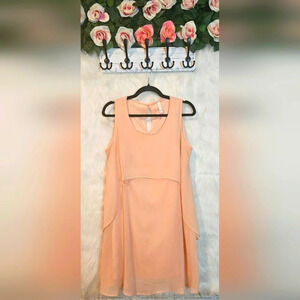 Xhilaration Romantic Peach Layered Chiffon Mini Dress